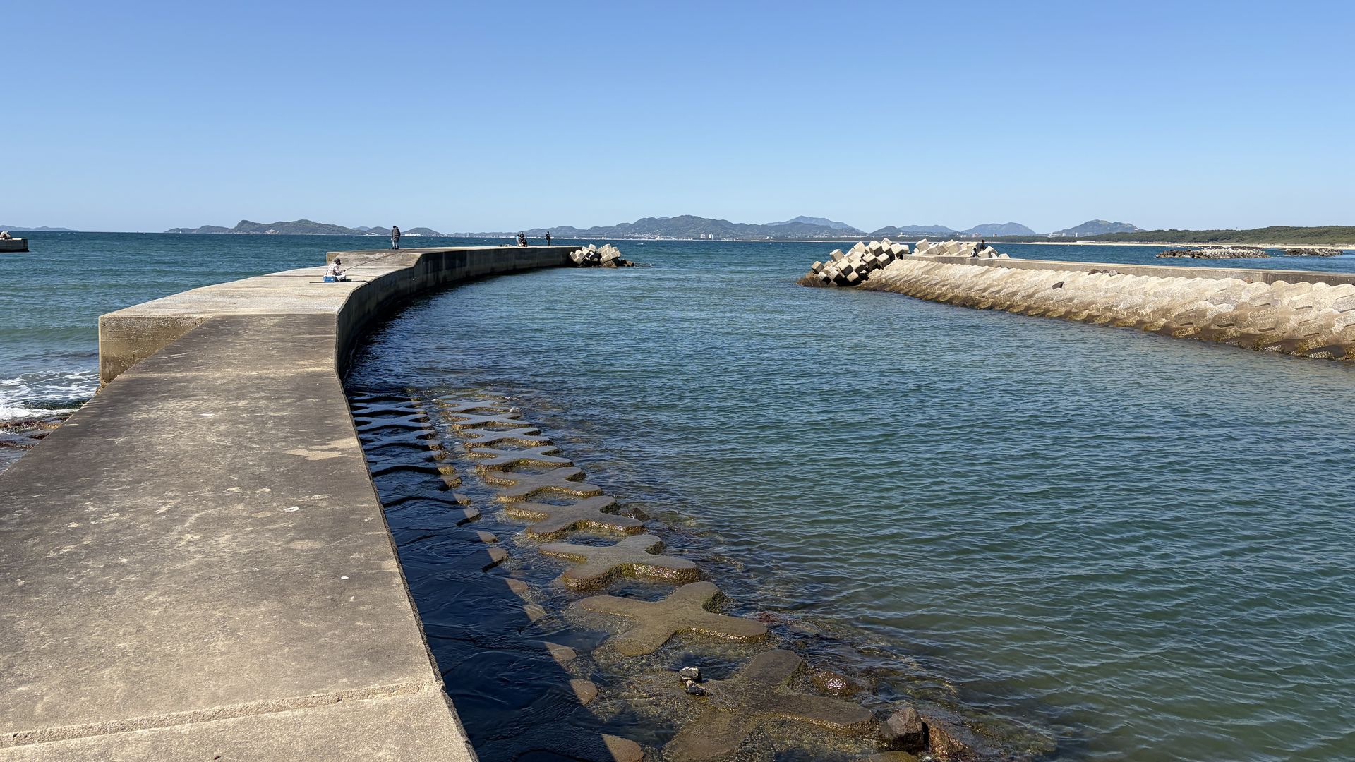 新宮漁港に隣接する湊川河口部